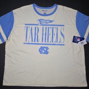 Champion North Carolina Tar Heels Mens Baby Blue and Ivory White T Shirt Size XL